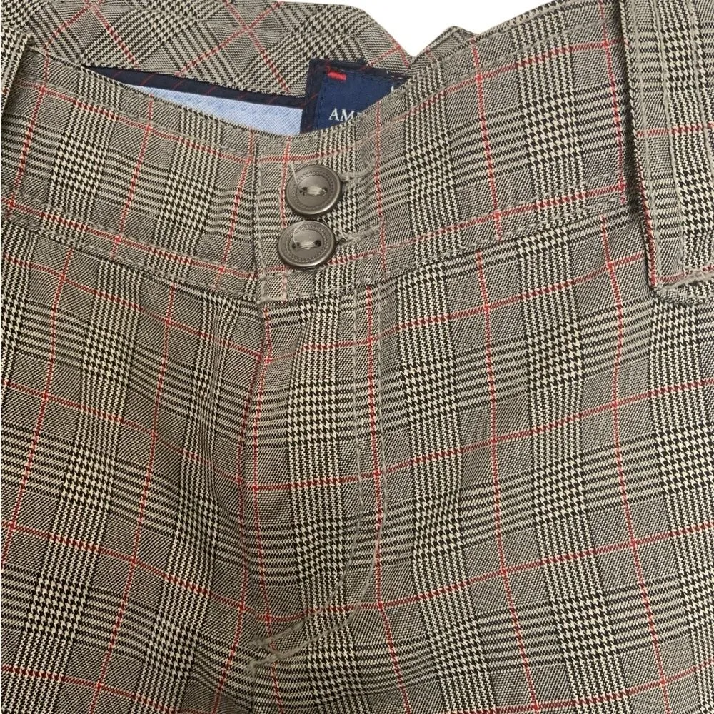 Y2K American Eagle Outfitters 8 Casual Plaid Flare Corpcore Trouser Preppy Pants - Image 3