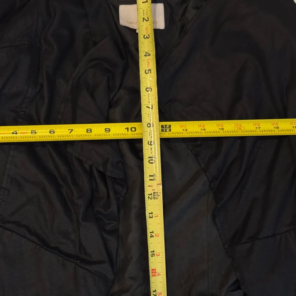 Gibson Latimer Black Faux Suede Waterfall Jacket Wrap Front Minimalist L - Image 6