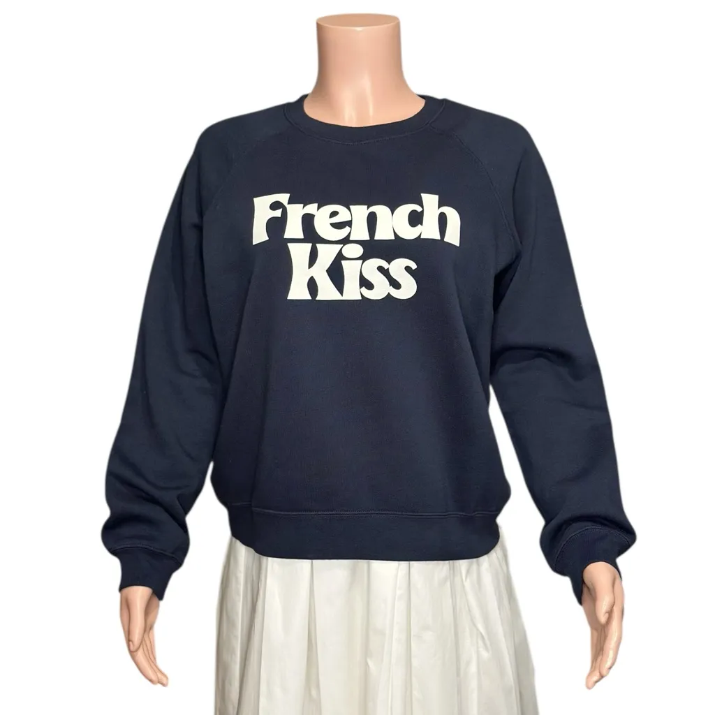 SÉZANE French Kiss Sweathsirt, Navy/Ecru, Small - Image 5