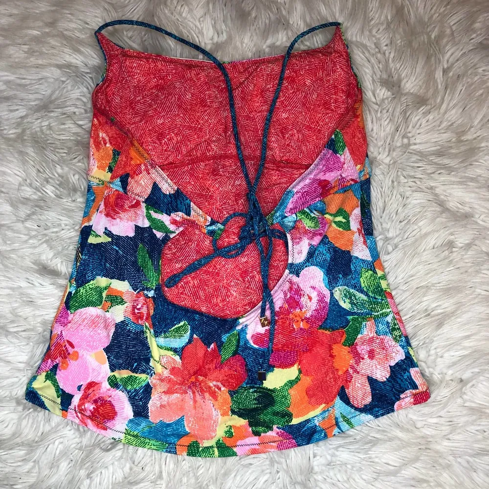 new vera bradley floral Cross-Back Tankini top LRG - Image 6