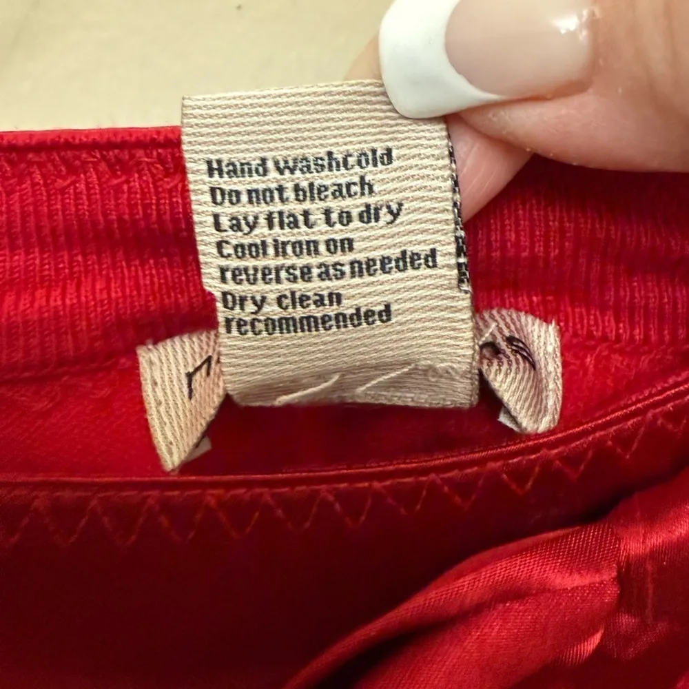 Vintage Y2K Red Knit Top With Satin Ribbon Bow & Trim Size PM - Image 5