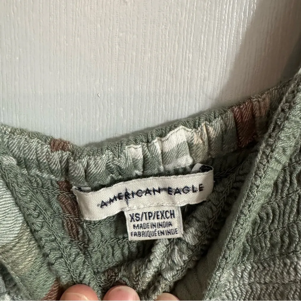 American Eagle Outfitters Green Plaid Jumpsuits Size XS - Image 3