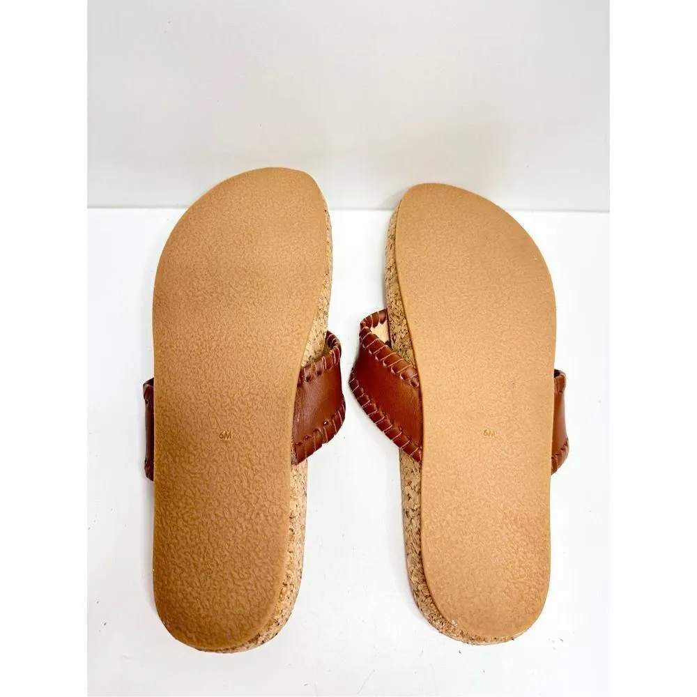 Jack Rogers Sandals Womens Size 6 Brown Leather Thelma Flip Flop - Image 10