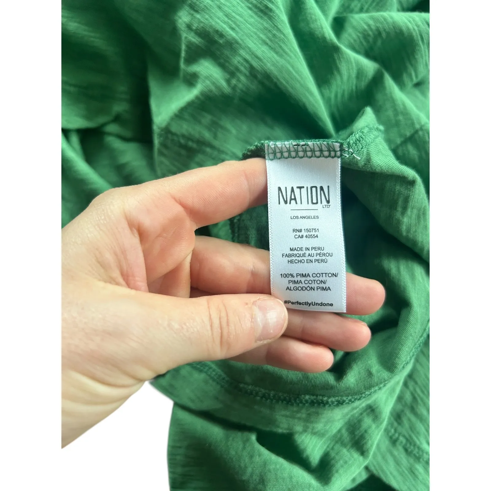 NATION LTD Jacie Dress Fern Green Smocked Tiered Flutter Sleeve Midi Size S - Image 7