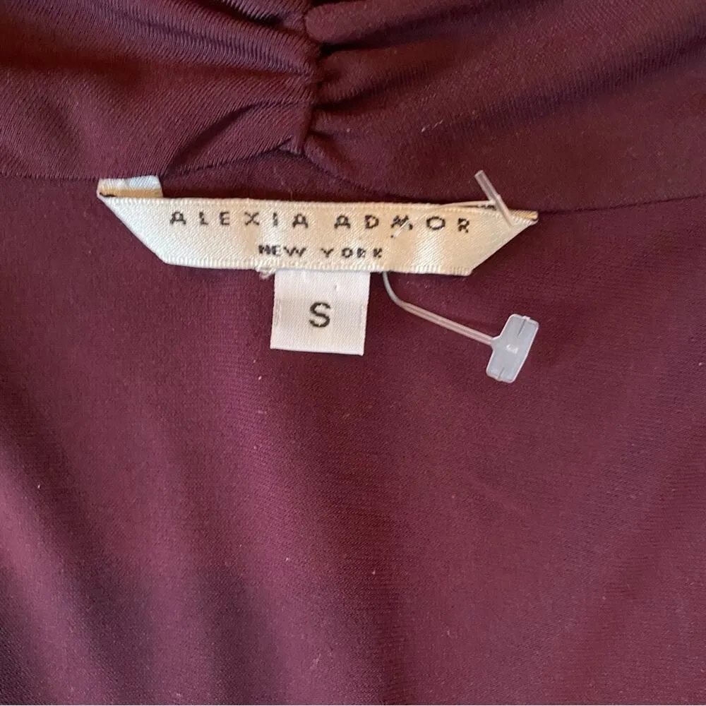 Alexia Admor Cowl Neck Dress Maroon Small - Image 3