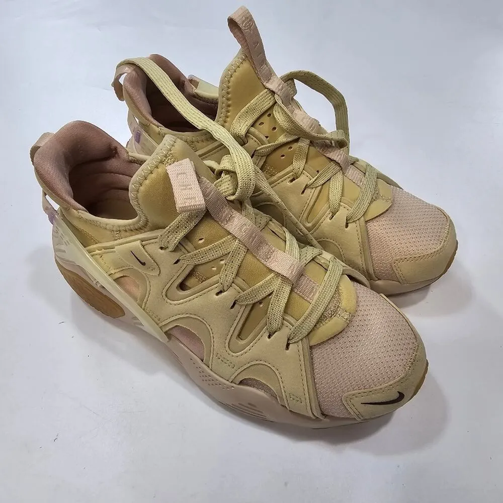Nike Air Huarache Craft Sneaker in Sanddrift, Team Gold, Pink Oxford, & Earth - Image 2