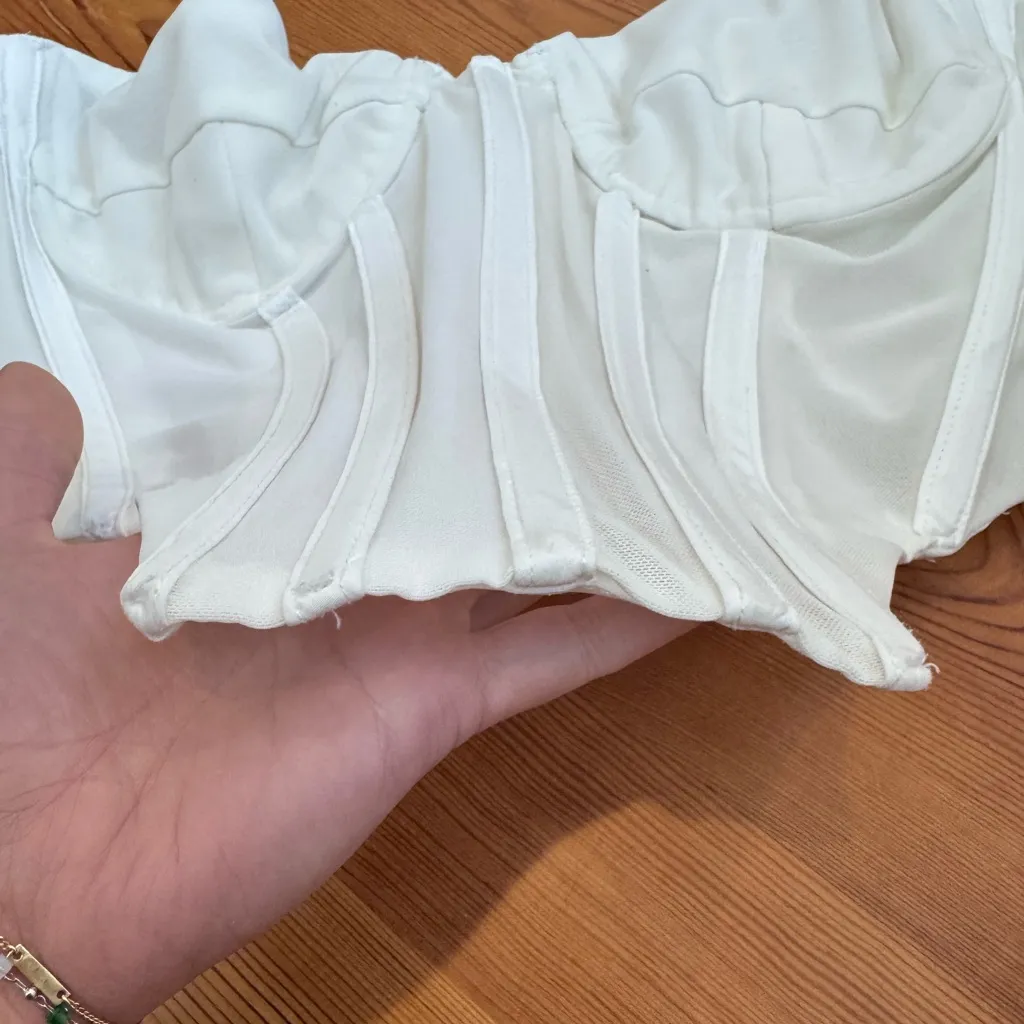 Bardot Lithium Mesh Bustier Top in Orchid White | Size 8 | Medium - Image 5