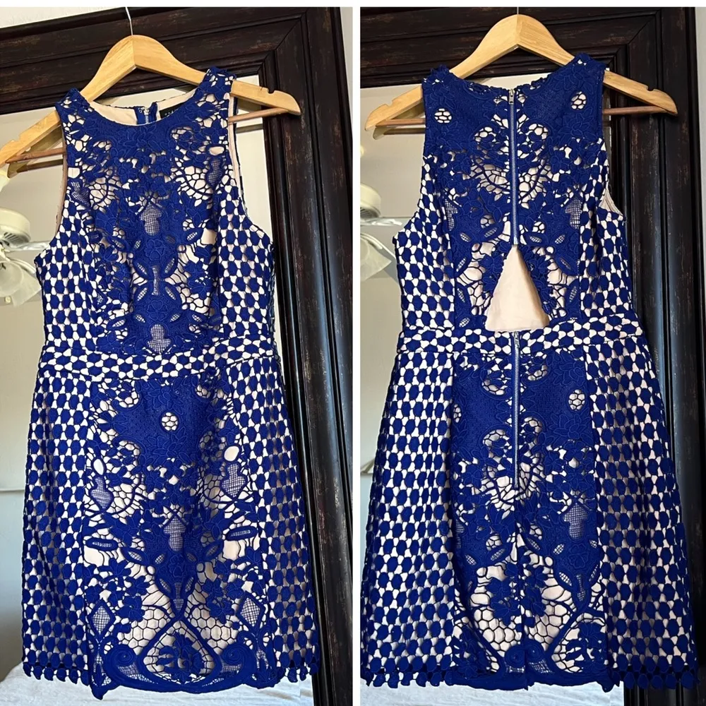 Endless Rose Navy Crochet Dress Size Small - Image 4