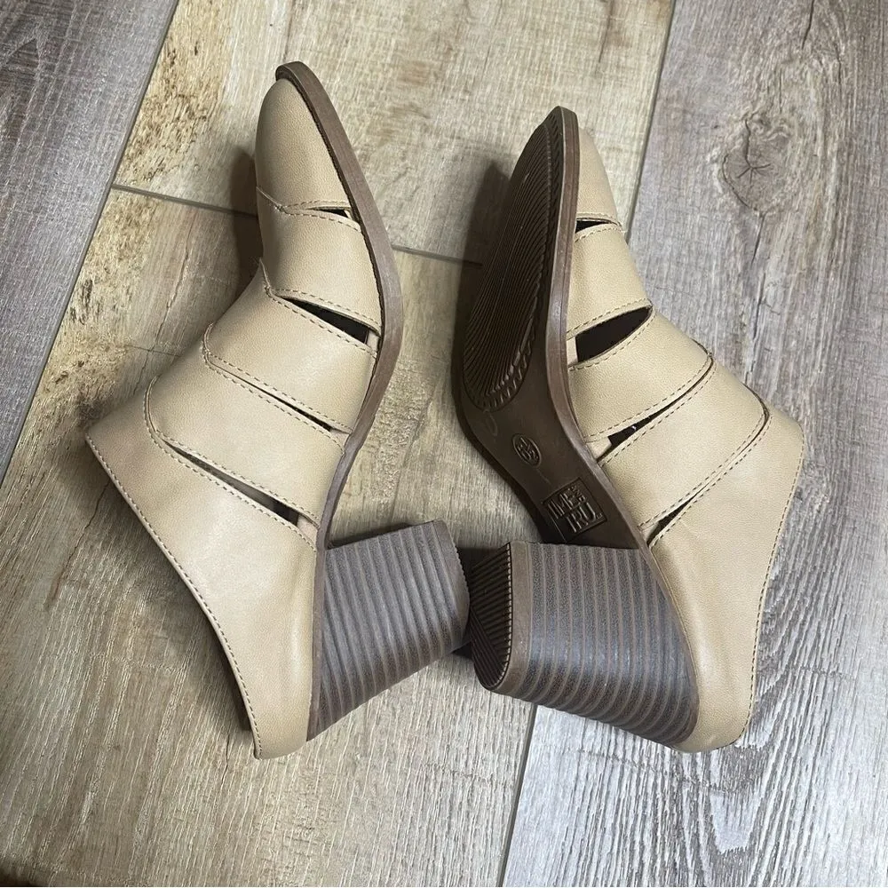 TIME & TRU Memory Foam Mule Bootie Nude Block Heel Women's 6.5 US 37.5 EU - Image 3