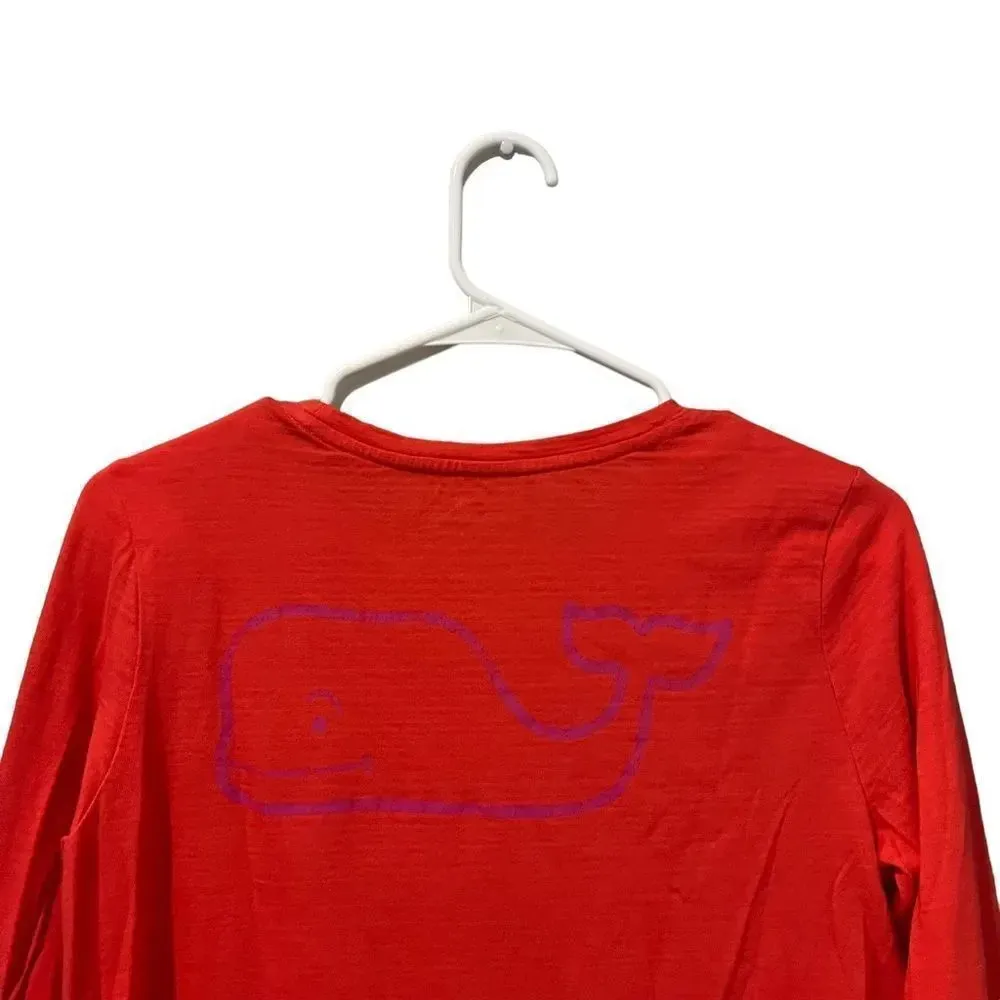 Vineyard Vines Performance Women's‎ XS Red Long Sleeve Crewneck T Shirt - Image 5