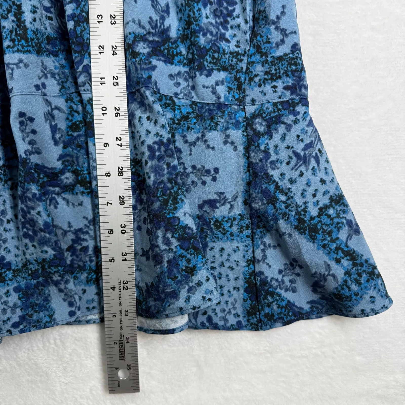 Tuckernuck Twilight Garden Crawford Dress Blue Floral Print Tiered Midi Size S - Image 3