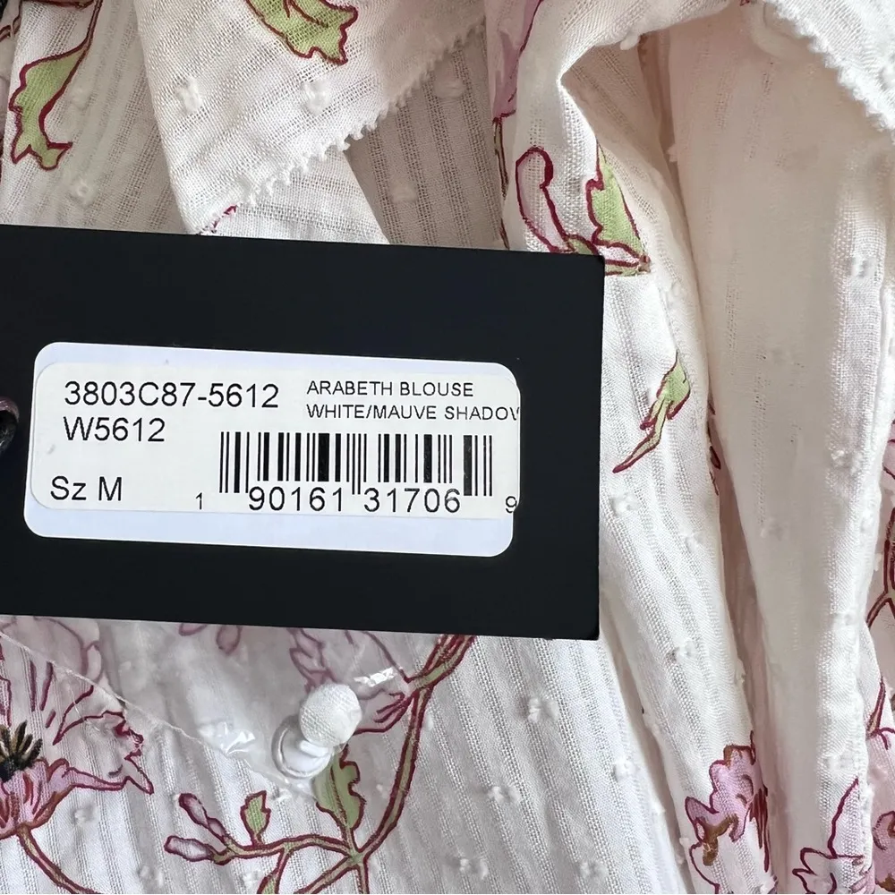 Paige Arabeth Blouse Ivory Floral Long Sleeve Cold Shoulder Ruffle - Image 6