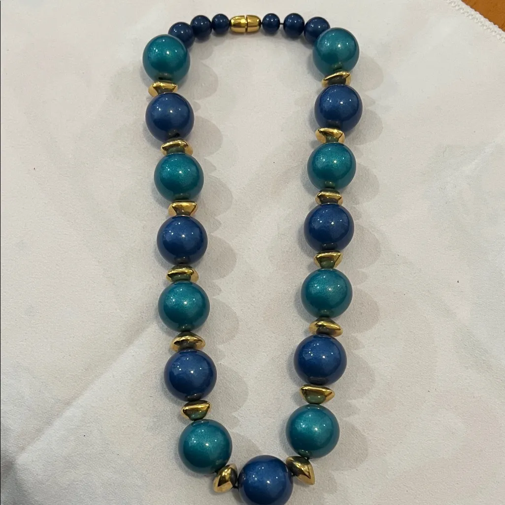 Elegant Blue and Green Beaded Necklaces - Image 3