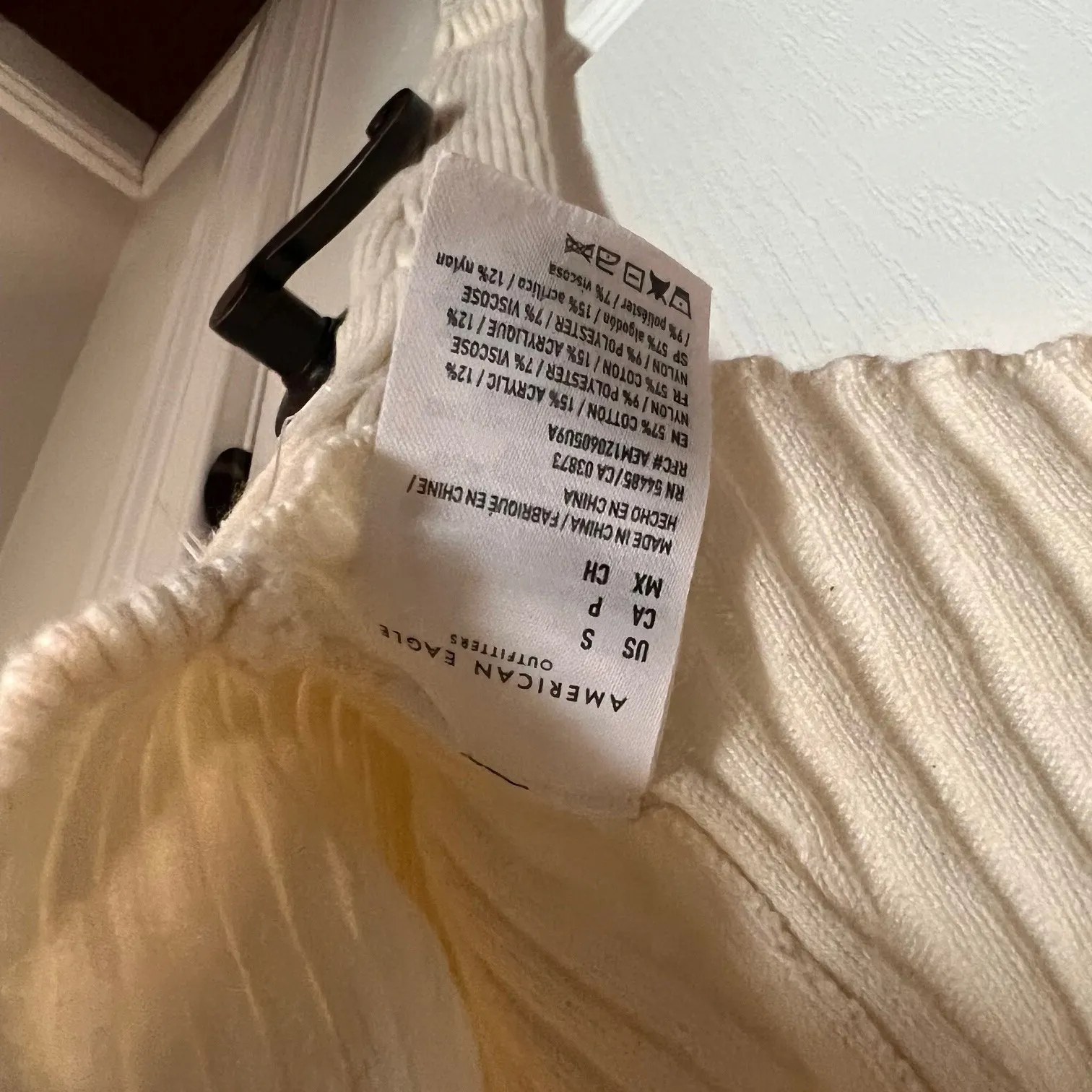 American Eagle Womens Ultra Cropped Bolero Cardigan‎ Open Front Beige Small NEW - Image 5