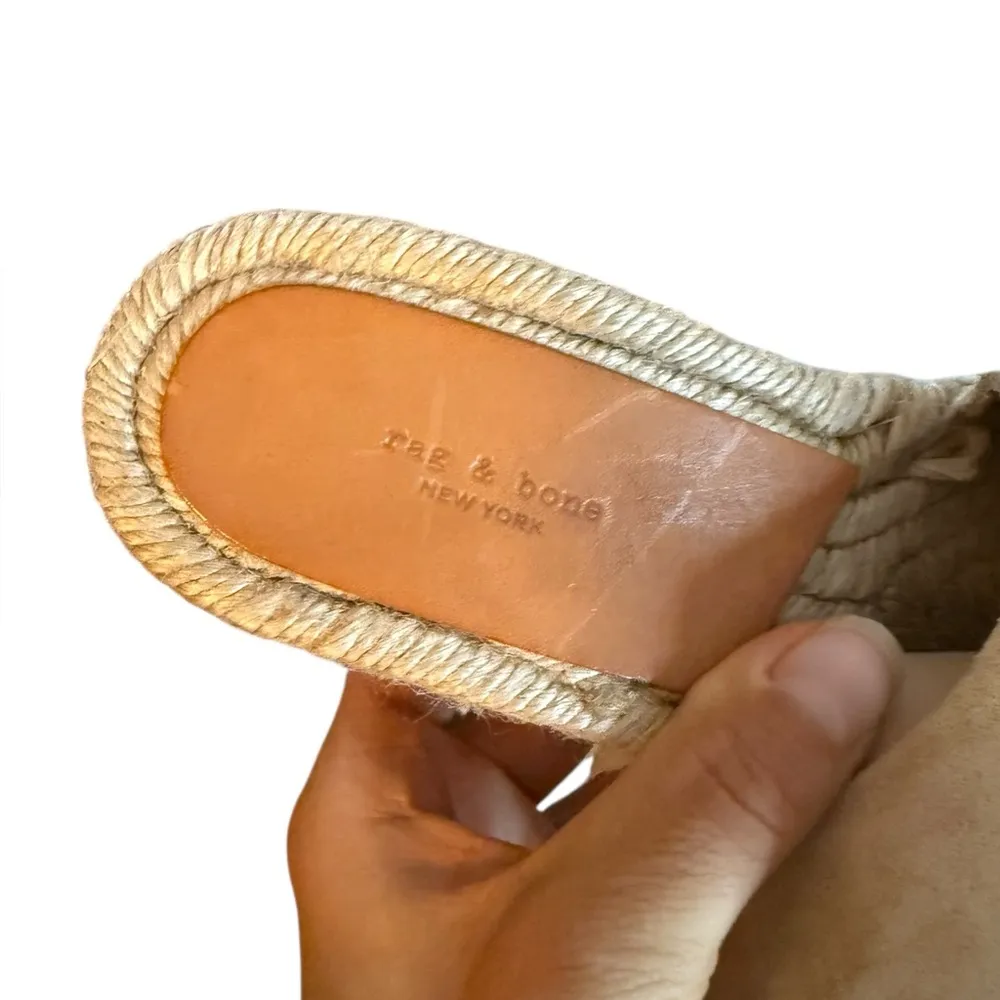 Rag & Bone Calla Beige Suede Wedge Espadrille Sandal - Image 5