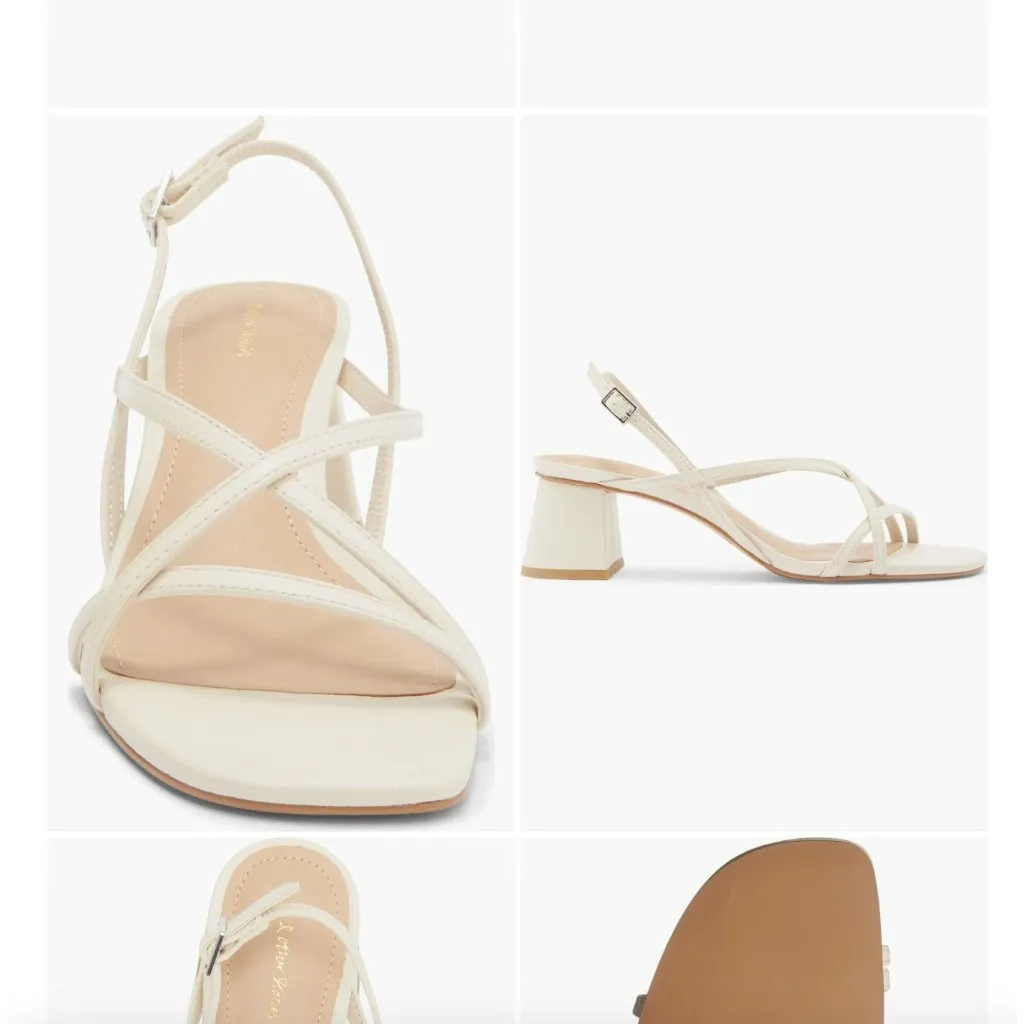 & OTHER STORIES Kelly Block Heel Sandal White Womens Size 38 US 7 - Image 3