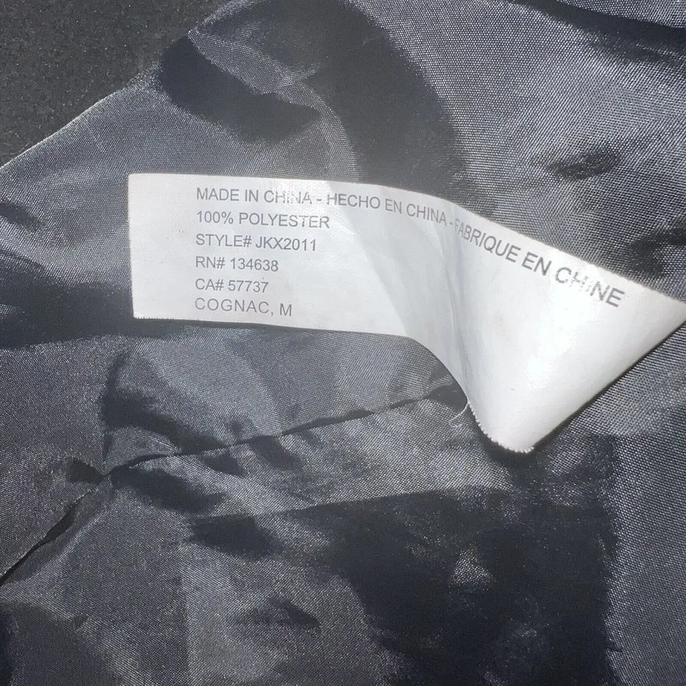 Thread & Supply Womens Coat Size M Cognac Tan Black Double Breasted Button - Image 5