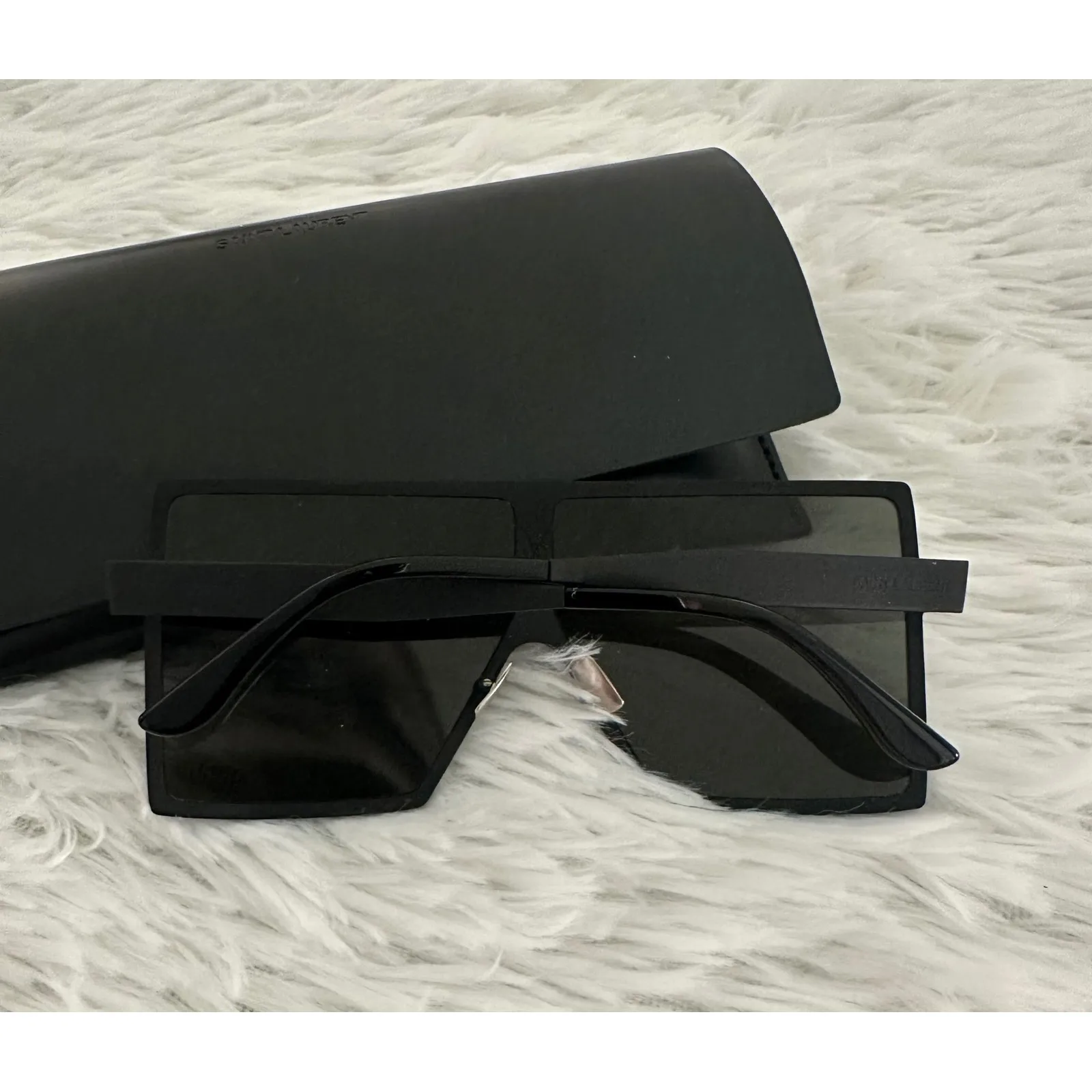 Saint Laurent SL 182 Betty rectangle frame Oversized sunglasses With Case - Image 3