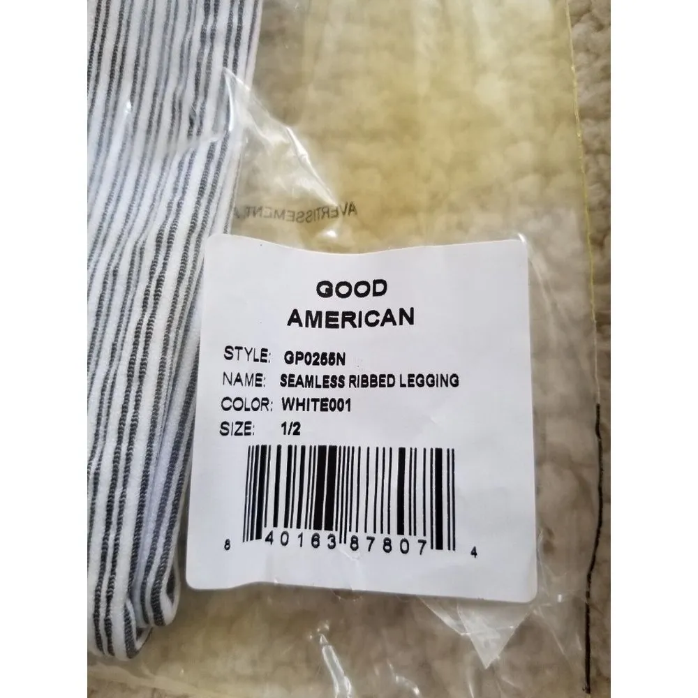 GOOD AMERICAN seamless ribbed legging White Blue/Black S/M = 1/2 - Image 6