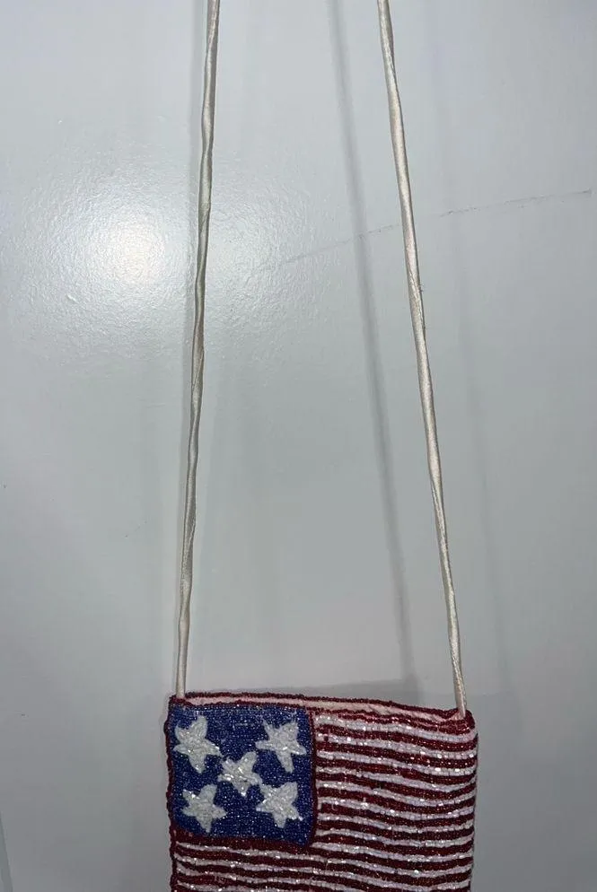 Vintage Unbranded Beaded American Flag All - Image 4