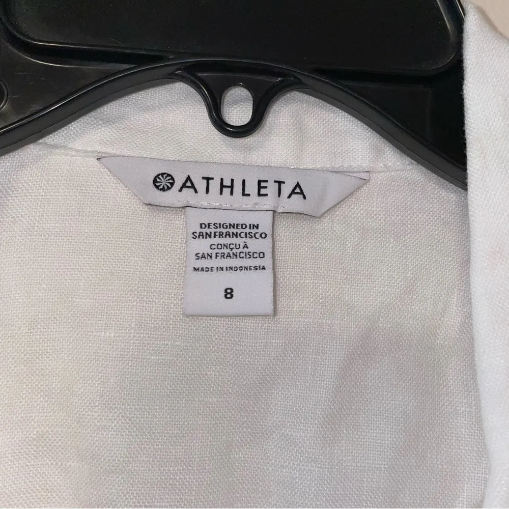 Athleta Playa Wrap Dress White Linen Size 8 - Image 3