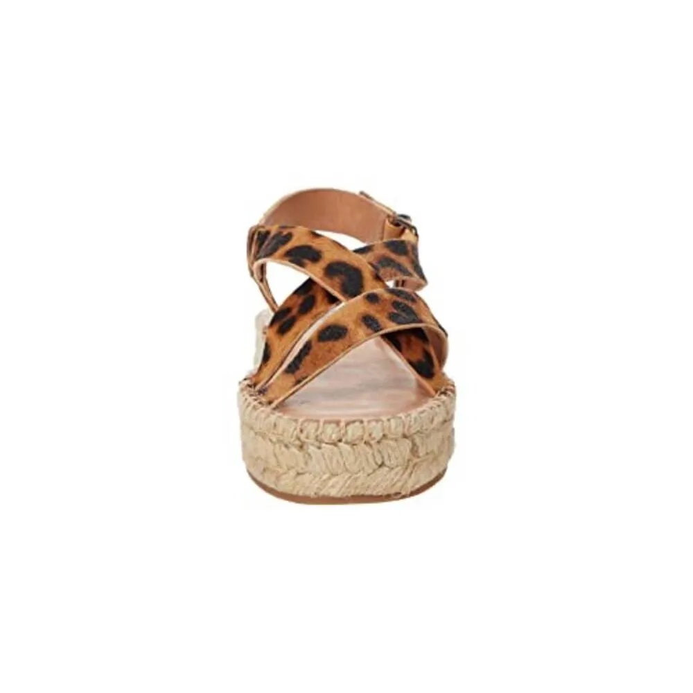 NEW Madewell Espadrille Sandals Calf Hair Animal Print Asymmetrical Straps 8 - Image 6