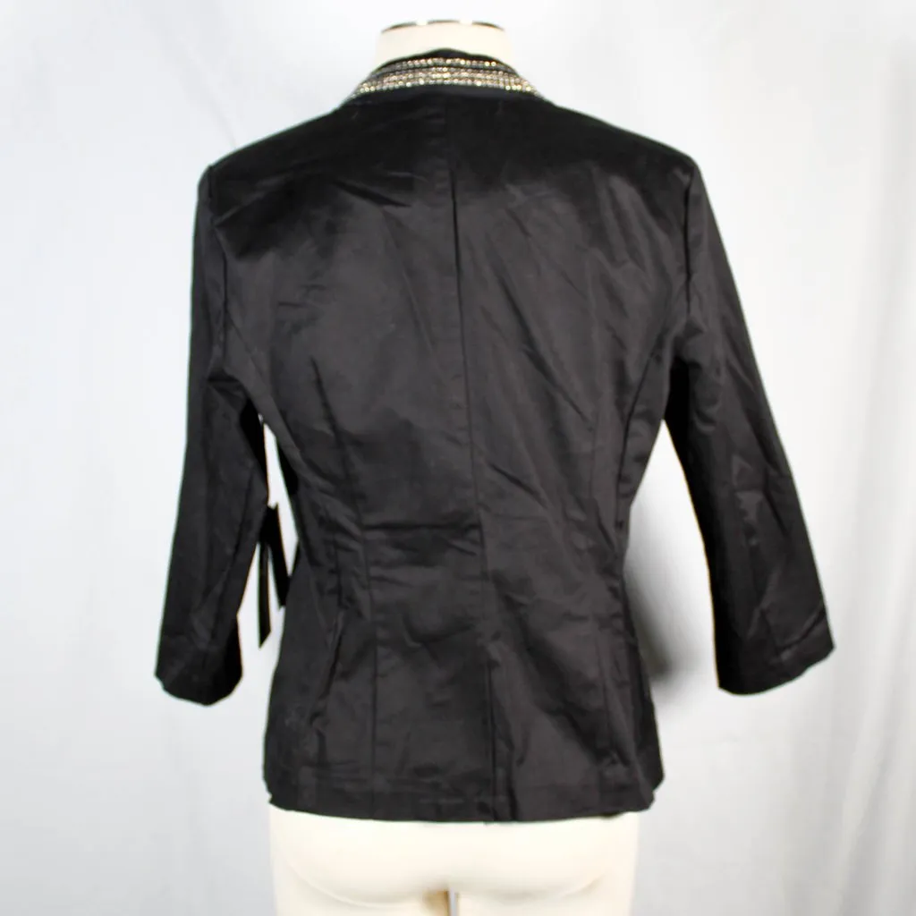 NWT Black Blazer with Rhinestone Sparkle Collar Detail - Image 3
