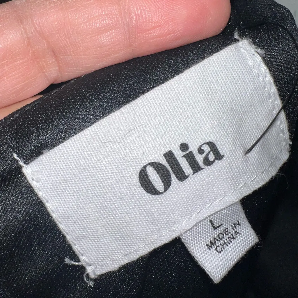 New with Tags Olía Black Midi Asymmetrical One Strap Slit Dress Women‎ Size L Size L - Image 4