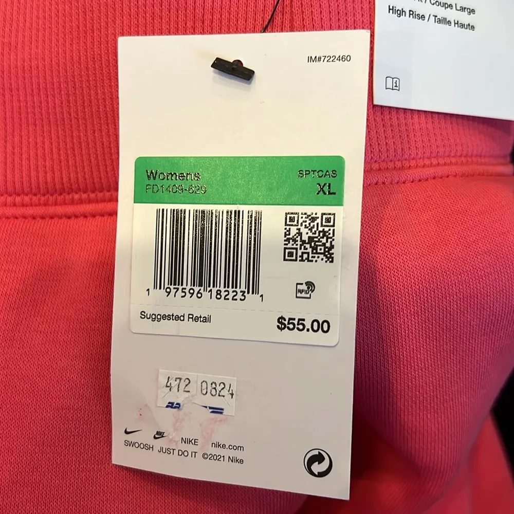 Nike Phoenix Fleece High-Waisted Shorts Pink XL New With Tag! - Image 6