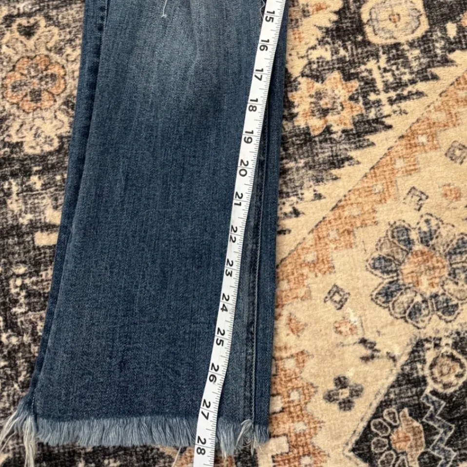 Flying Monkey Women's Distressed Frayed Hem‎ Straight Leg Jeans Size 28 - Image 3