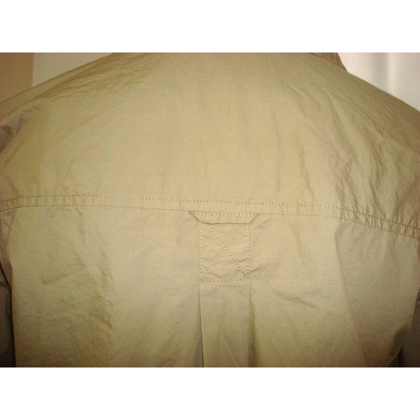 New Womens Gap Camp Shirt L XL 100% Cotton Button Down Beige Khaki LS Pockets Tan Size L - Image 4