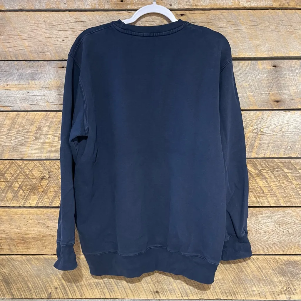 John Galt Women’s USA Embroidered Crewneck Sweatshirt Brandy Melville Blue White - Image 2