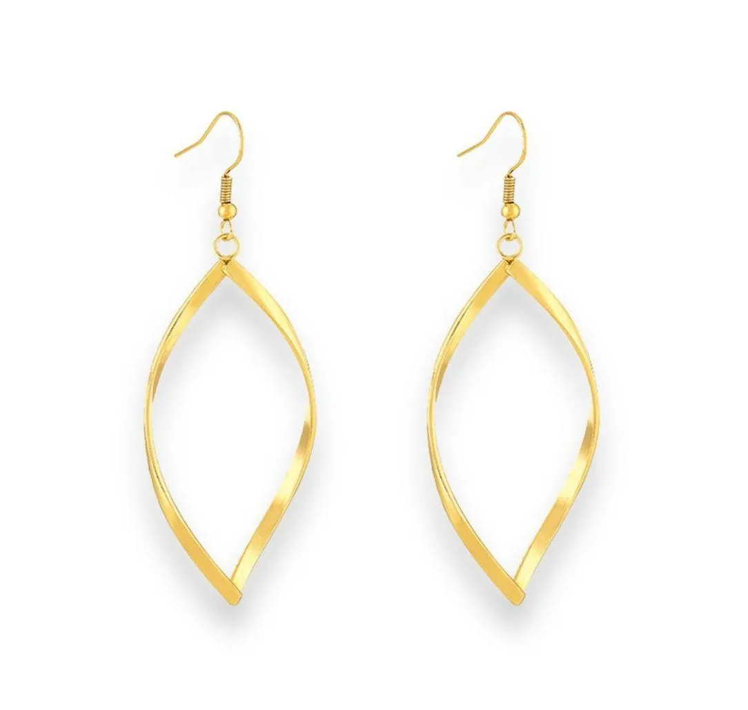 Elegant Geometric Square Dangle Drop Earrings for Women Gold - Image 4