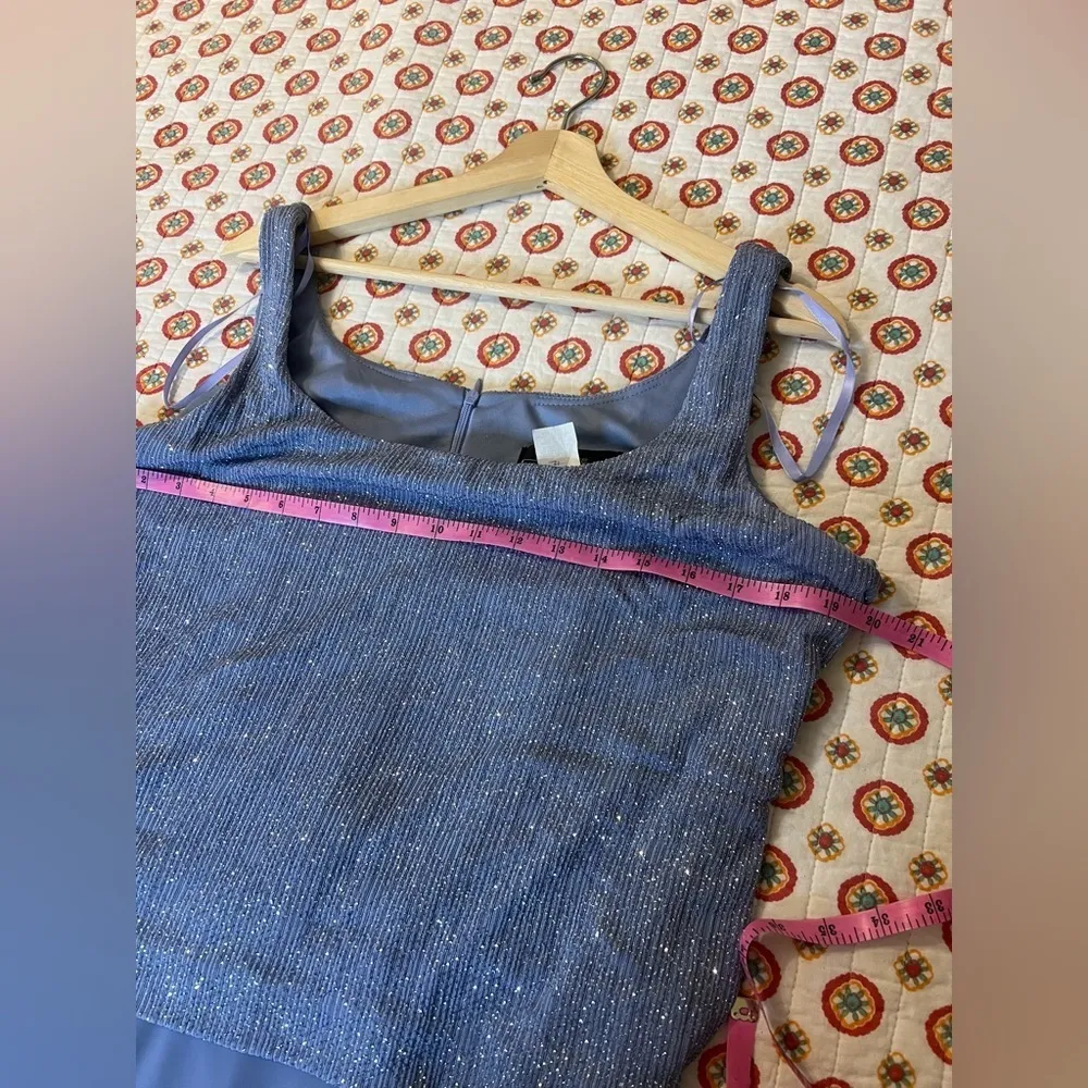 Vintage SET 90s Alex Evenings Lavender Glitter Dress / Overcoat Size 12 - Image 8