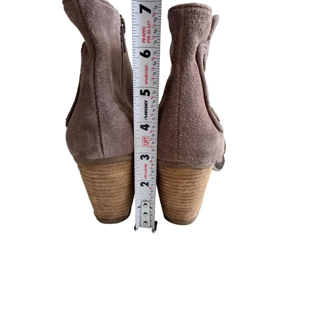 JEFFREY CAMPBELL Taupe Suede Ankle Booties Boots Size 8 - Image 4