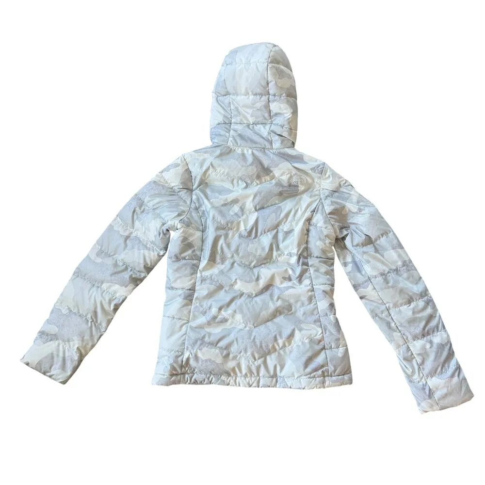 The North Face 550 Down Puffer White Camouflage Hooded Sherpa Fleece - Image 2