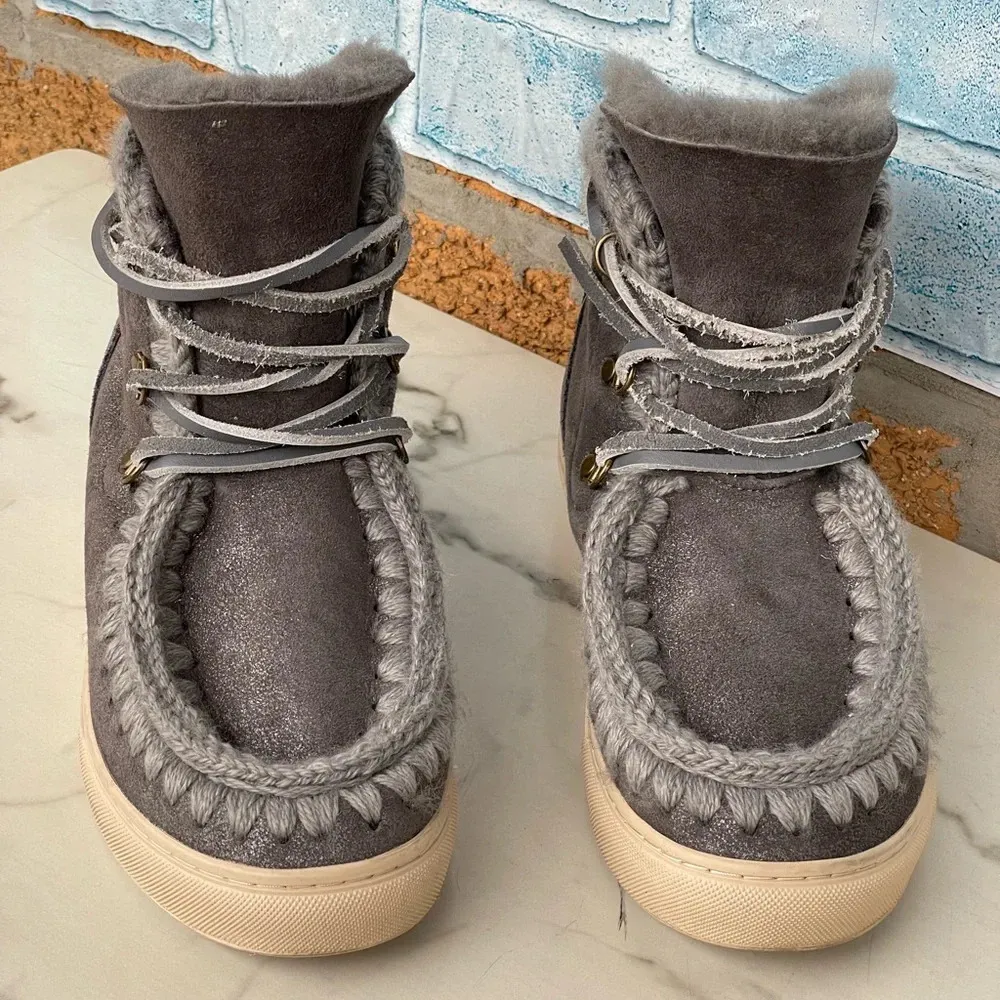 MOU Sneaker boots Lace-Up Size 37/7 Gray - Image 3