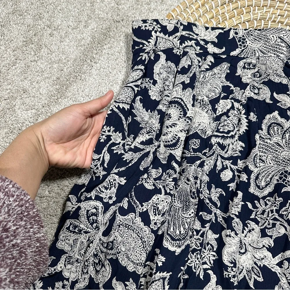 Brooks Brothers Women’s Vintage Floral Pleated A-Line Skirt See Through Boho 16 - Image 7