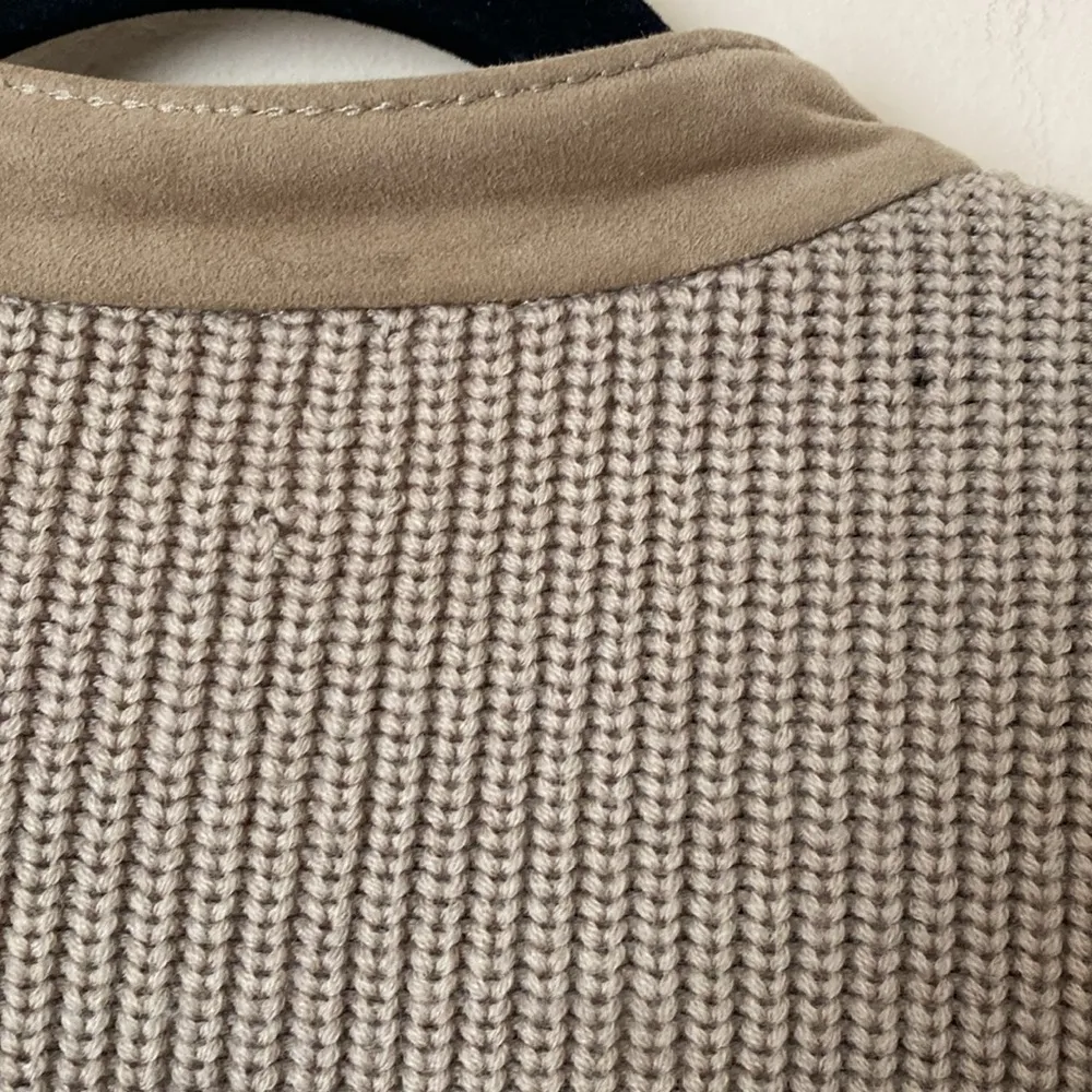 Tory Burch Ovine tan suede front sweater sleeve jacket XL - Image 8