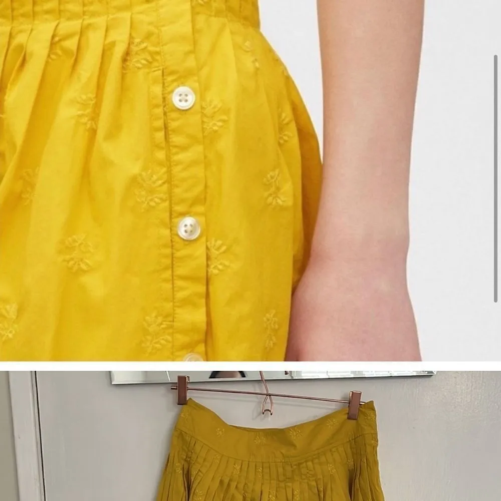 GAP Embroidered Pintuck Pleated Poplin Midi‎ Skirt 2 With pockets C26 - Image 2
