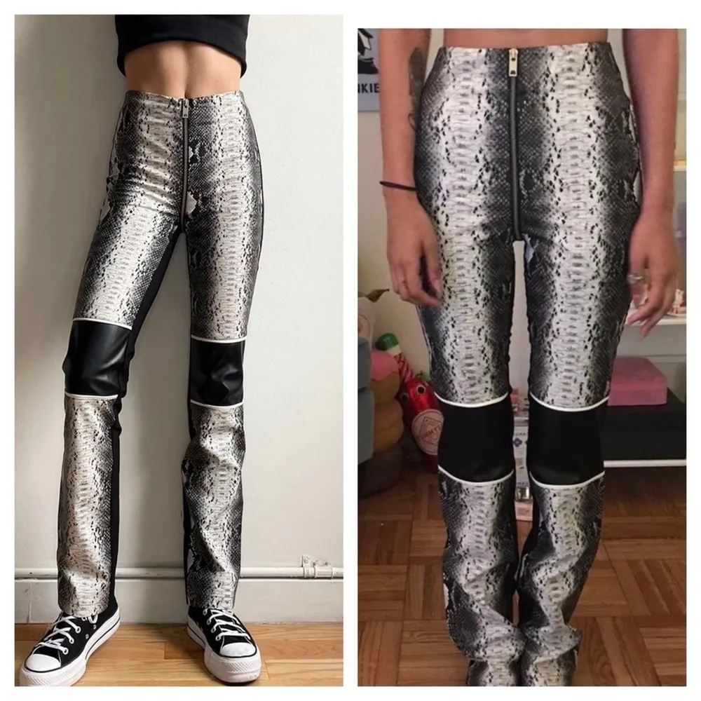 NWT I.AM.GIA Hendrix Faux Leather Snakeskin Zipper Trouser Pants XS - Image 12