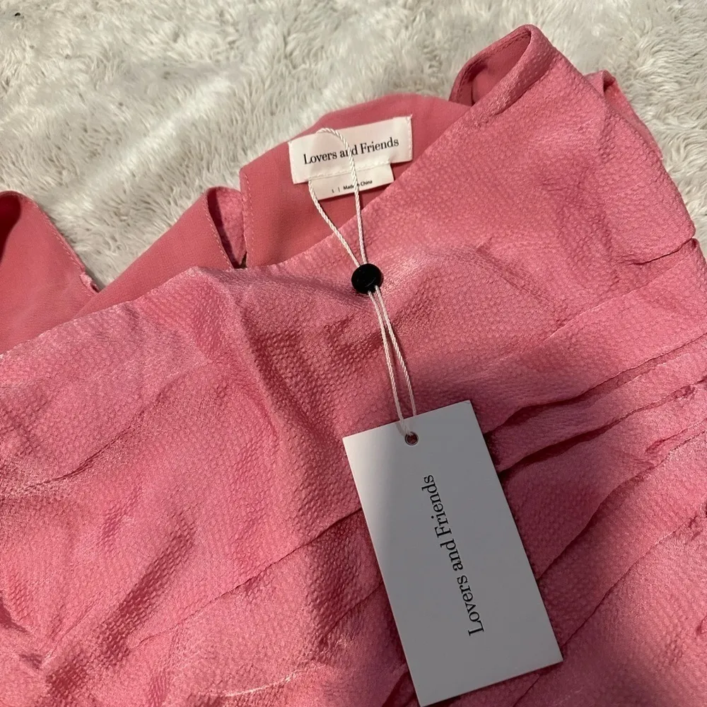 Lovers + Friends Ruched One Shoulder pink Carlotta top and skirt set NWT - Image 13