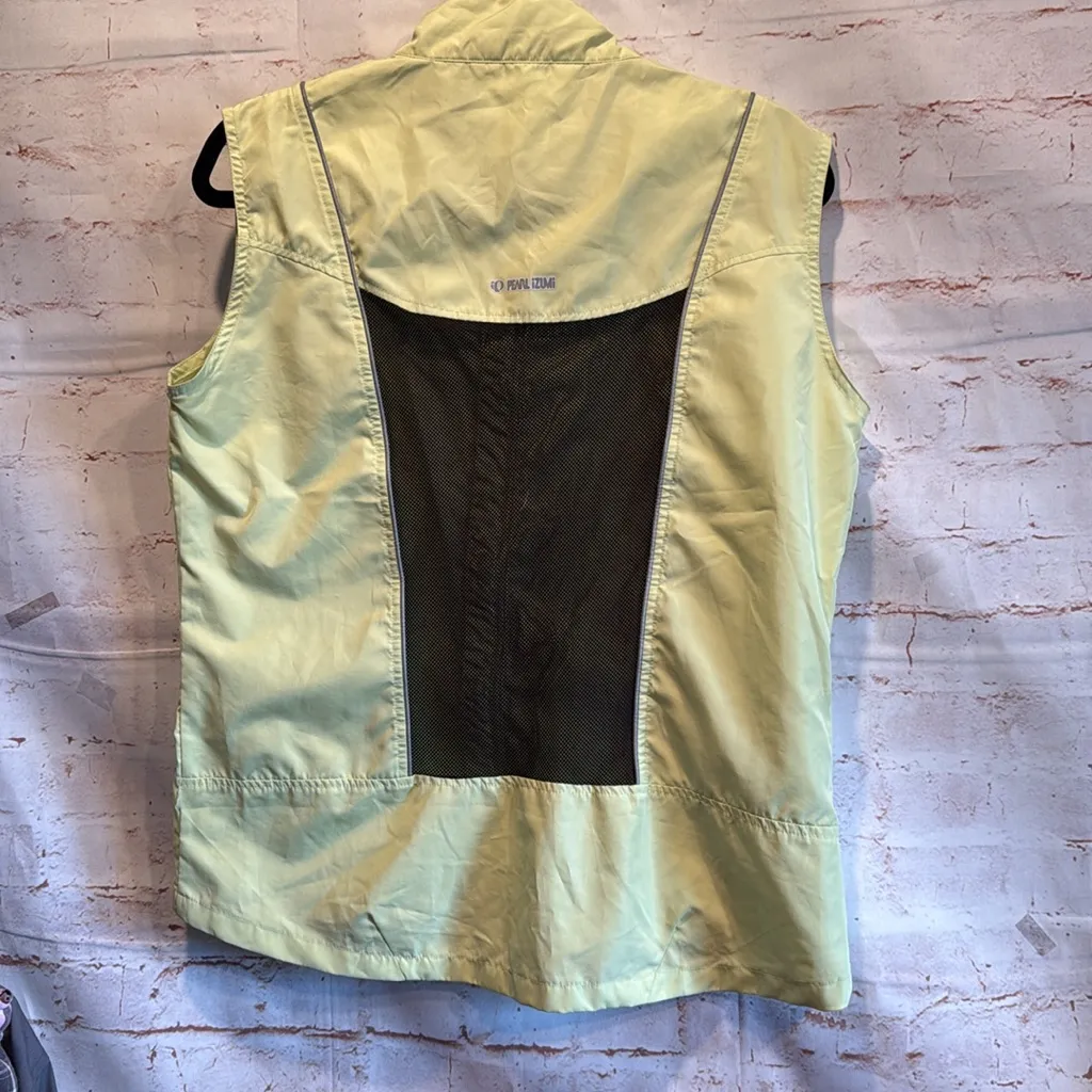 Pearl Izumi Green Sleeveless Zip-Up Vest cycling lightweight reflective L - Image 6