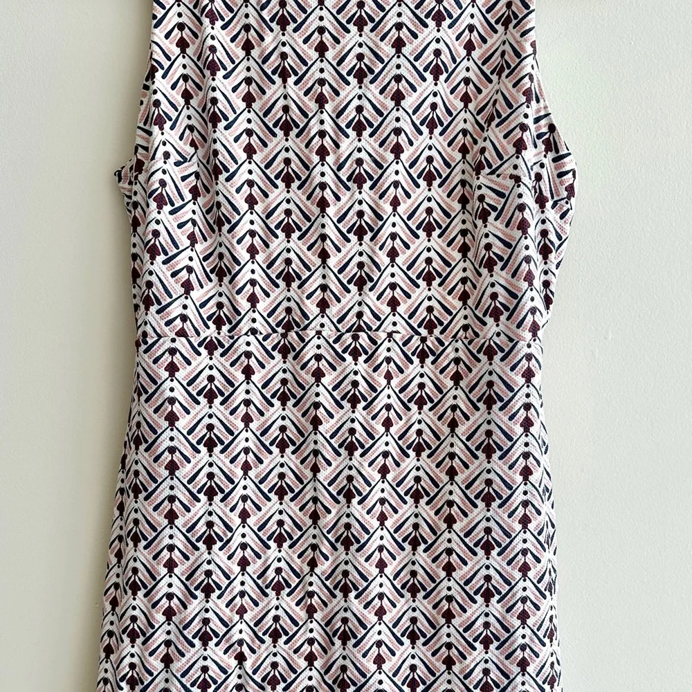 ZARA Geometric Patterned Sleeveless Romper, White and Pink, Size Medium - Image 15