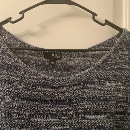 a.n.a Women's Size Large Knit Short Sleeve Sweater Cardigan Pullover Round Neck - Image 3