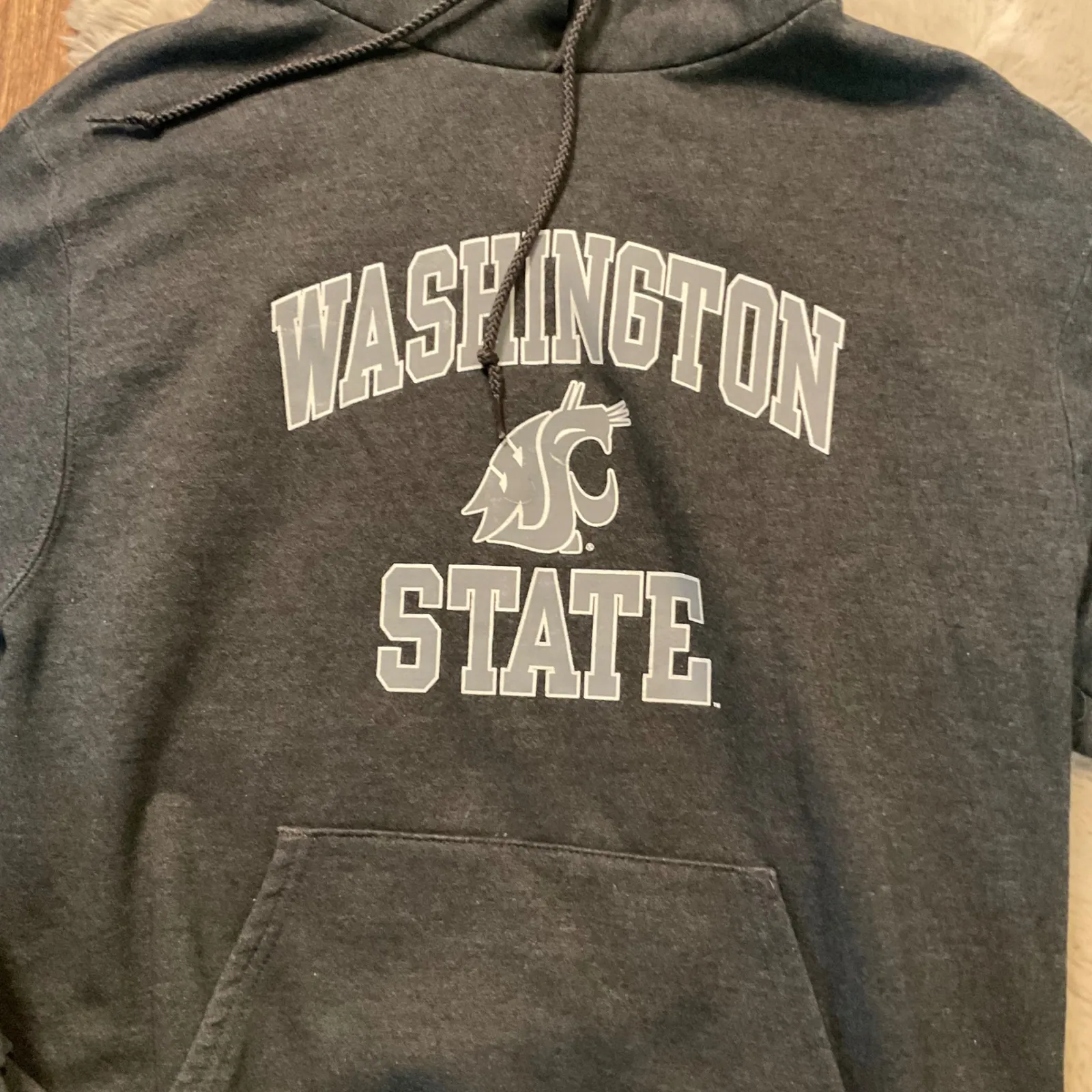 Champion WSU Sweatshirt Hooded Size Small Dark Gray Washington State Womens Coug - Image 2