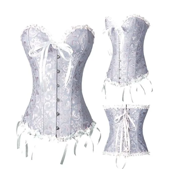 White Modern Corset Selvedge Shaper Fairycore Lingerie Medium - Image 2