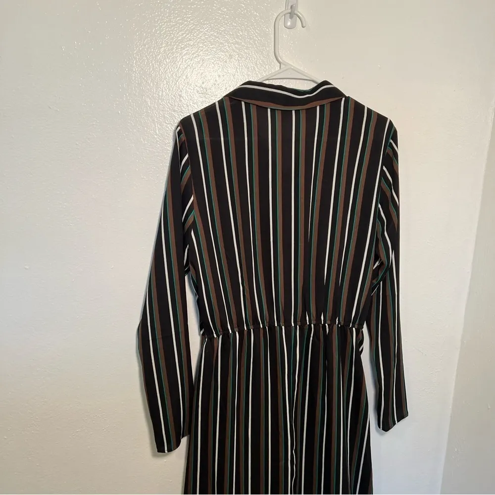 Abound Button Front Maxi Dress Black Striped - Image 8
