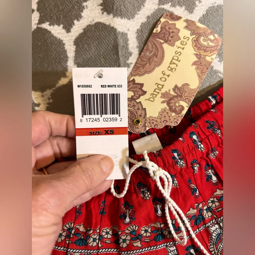 Band of Gypsies NWT Red White Blue Bandana Shorts summer casual pompoms pockets - Image 3