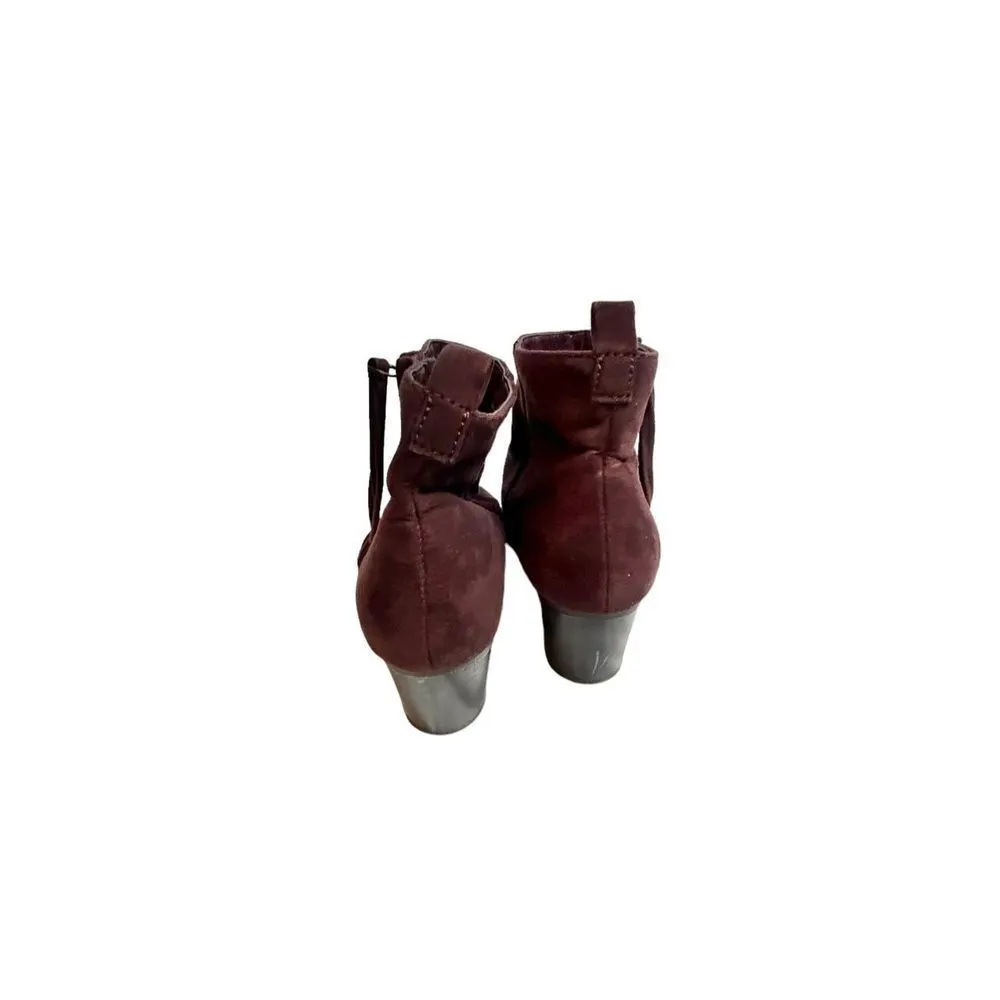 Old Navy burgundy faux leather bootie Sz 9 womens - Image 5